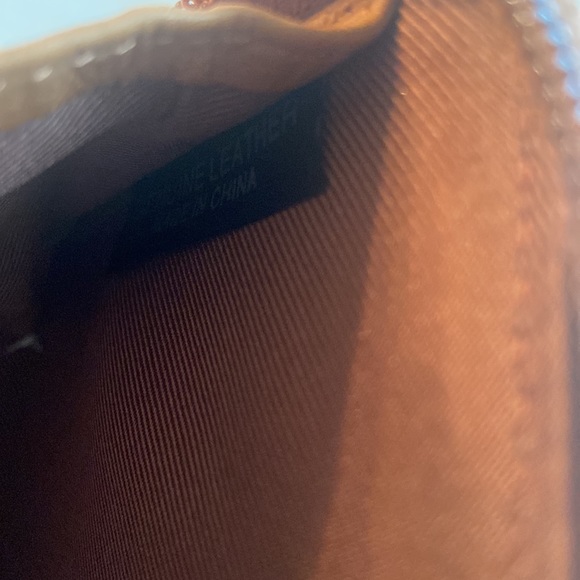 Fossil brown leather double zip around multi pocket clutch bag with strap - Picture 14 of 16